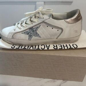NMX Golden Goose White and Silver Star Sneakers